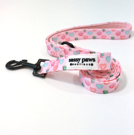 fabric leash | strawberry pink